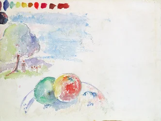 Studie von Früchten und einer Landschaft, 1892
